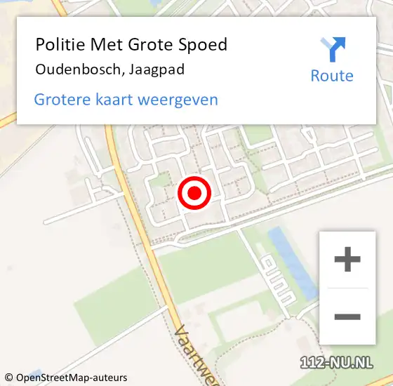 Locatie op kaart van de 112 melding: Politie Met Grote Spoed Naar Oudenbosch, Jaagpad op 19 september 2022 18:25