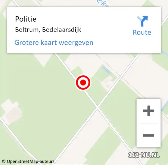 Locatie op kaart van de 112 melding: Politie Beltrum, Bedelaarsdijk op 19 september 2022 18:28