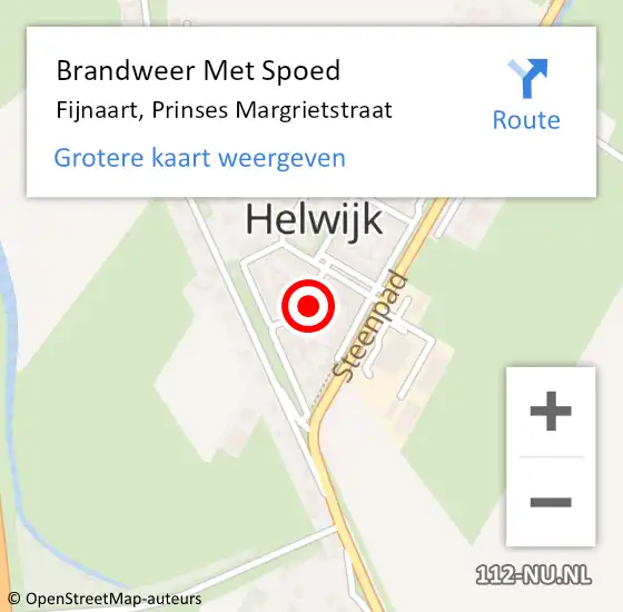 Locatie op kaart van de 112 melding: Brandweer Met Spoed Naar Fijnaart, Prinses Margrietstraat op 19 september 2022 18:46