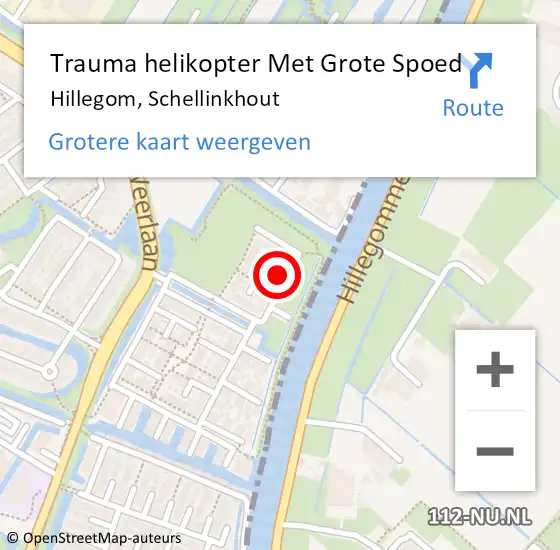 Locatie op kaart van de 112 melding: Trauma helikopter Met Grote Spoed Naar Hillegom, Schellinkhout op 19 september 2022 19:12