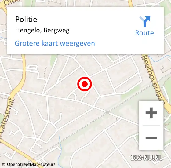 Locatie op kaart van de 112 melding: Politie Hengelo, Bergweg op 19 september 2022 19:57