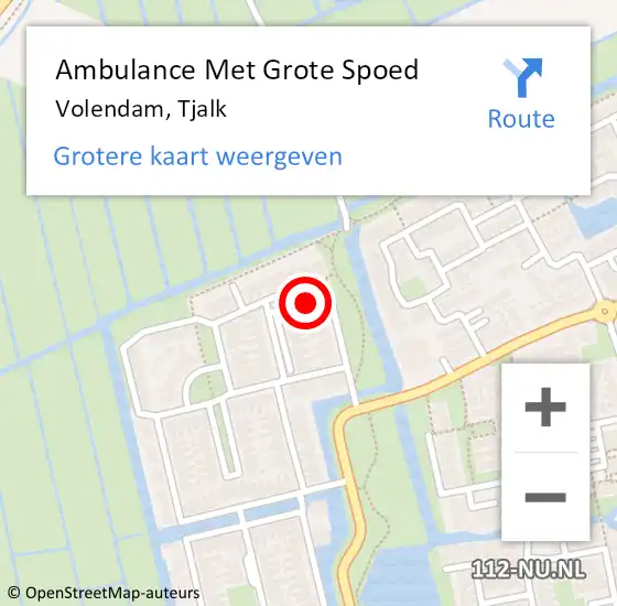 Locatie op kaart van de 112 melding: Ambulance Met Grote Spoed Naar Volendam, Tjalk op 19 september 2022 21:01