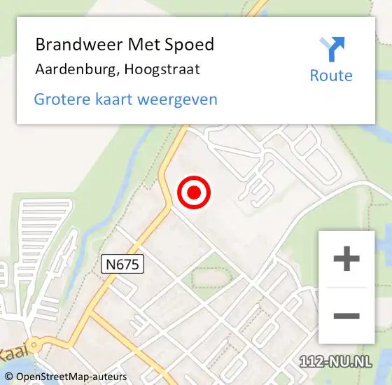 Locatie op kaart van de 112 melding: Brandweer Met Spoed Naar Aardenburg, Hoogstraat op 19 september 2022 21:07