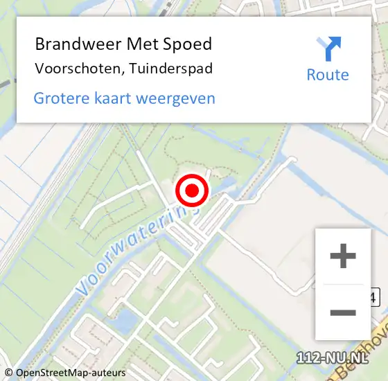 Locatie op kaart van de 112 melding: Brandweer Met Spoed Naar Voorschoten, Tuinderspad op 29 juli 2014 19:39