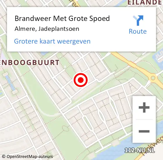 Locatie op kaart van de 112 melding: Brandweer Met Grote Spoed Naar Almere, Jadeplantsoen op 10 oktober 2013 01:02