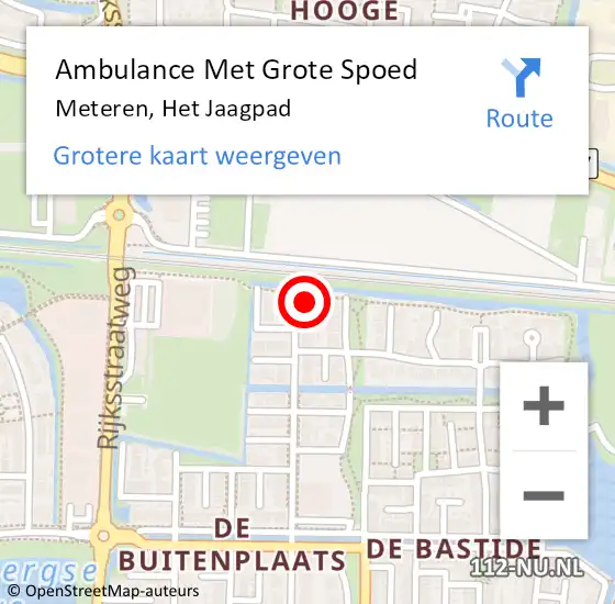 Locatie op kaart van de 112 melding: Ambulance Met Grote Spoed Naar Meteren, Het Jaagpad op 19 september 2022 23:01