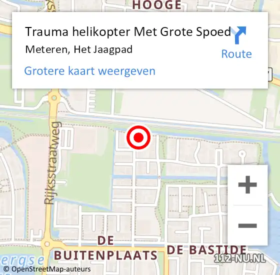Locatie op kaart van de 112 melding: Trauma helikopter Met Grote Spoed Naar Meteren, Het Jaagpad op 19 september 2022 23:03