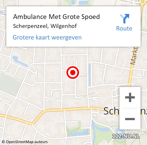Locatie op kaart van de 112 melding: Ambulance Met Grote Spoed Naar Scherpenzeel, Wilgenhof op 19 september 2022 23:09
