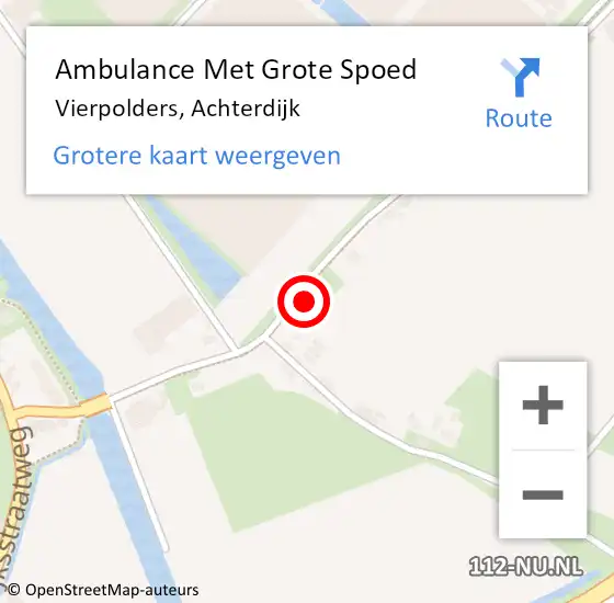 Locatie op kaart van de 112 melding: Ambulance Met Grote Spoed Naar Vierpolders, Achterdijk op 20 september 2022 00:19