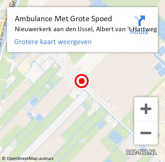 Locatie op kaart van de 112 melding: Ambulance Met Grote Spoed Naar Nieuwerkerk aan den IJssel, Albert van 't Hartweg op 20 september 2022 03:00