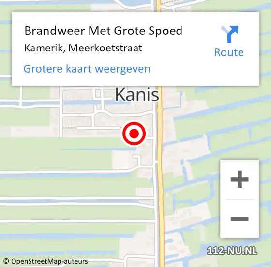 Locatie op kaart van de 112 melding: Brandweer Met Grote Spoed Naar Kamerik, Meerkoetstraat op 20 september 2022 03:39