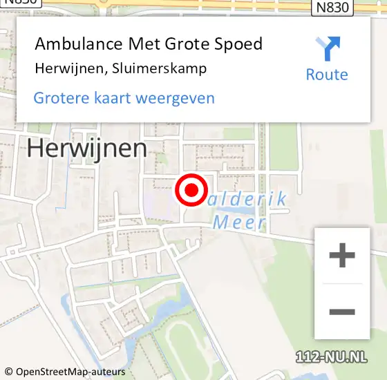 Locatie op kaart van de 112 melding: Ambulance Met Grote Spoed Naar Herwijnen, Sluimerskamp op 20 september 2022 04:16