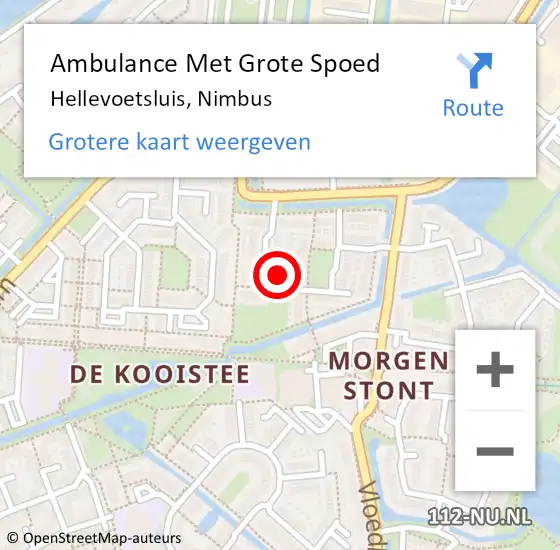 Locatie op kaart van de 112 melding: Ambulance Met Grote Spoed Naar Hellevoetsluis, Nimbus op 20 september 2022 08:16