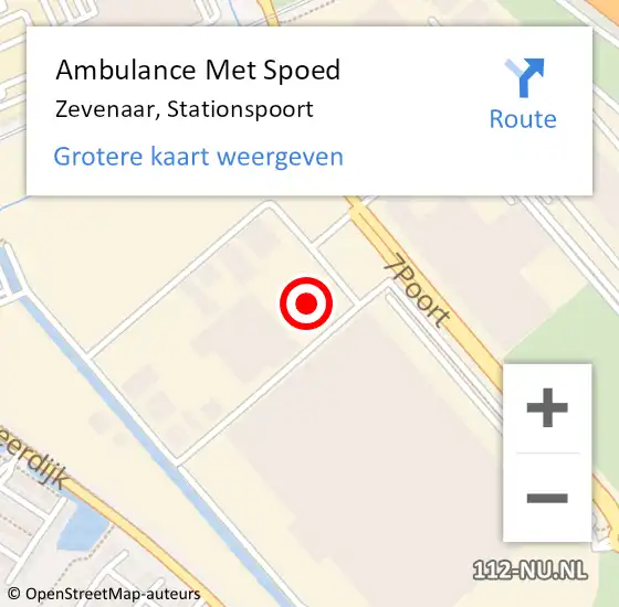 Locatie op kaart van de 112 melding: Ambulance Met Spoed Naar Zevenaar, Stationspoort op 20 september 2022 09:28