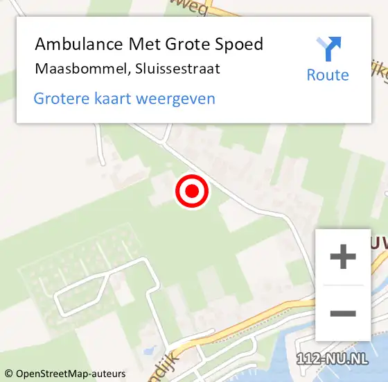 Locatie op kaart van de 112 melding: Ambulance Met Grote Spoed Naar Maasbommel, Sluissestraat op 20 september 2022 09:38