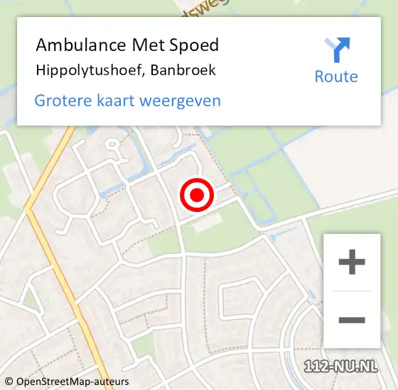 Locatie op kaart van de 112 melding: Ambulance Met Spoed Naar Hippolytushoef, Banbroek op 20 september 2022 10:07