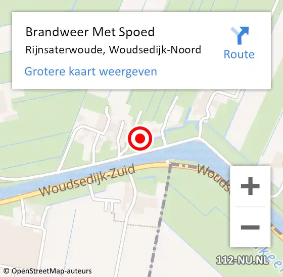 Locatie op kaart van de 112 melding: Brandweer Met Spoed Naar Rijnsaterwoude, Woudsedijk-Noord op 20 september 2022 10:43