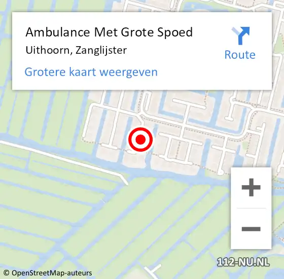 Locatie op kaart van de 112 melding: Ambulance Met Grote Spoed Naar Uithoorn, Zanglijster op 20 september 2022 11:03