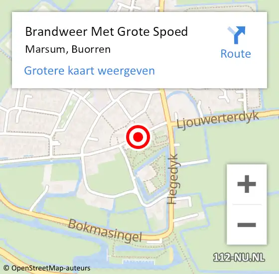 Locatie op kaart van de 112 melding: Brandweer Met Grote Spoed Naar Marsum, Buorren op 20 september 2022 12:36