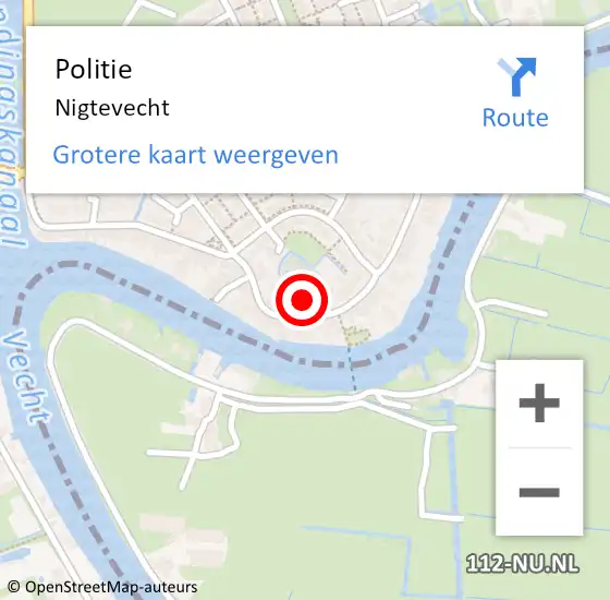 Locatie op kaart van de 112 melding: Politie Nigtevecht op 20 september 2022 13:59