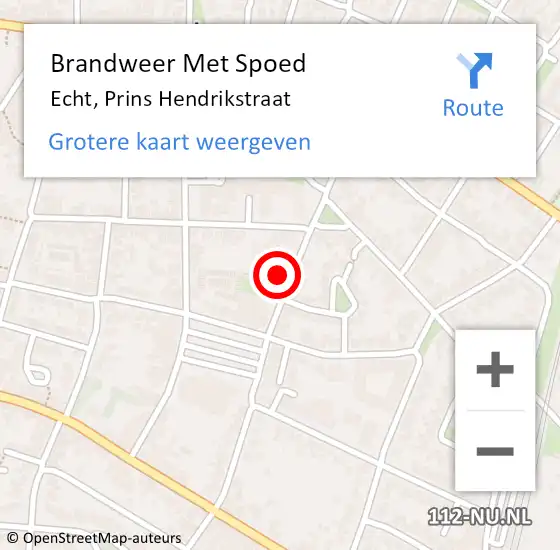 Locatie op kaart van de 112 melding: Brandweer Met Spoed Naar Echt, Prins Hendrikstraat op 20 september 2022 14:14