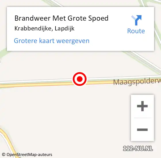 Locatie op kaart van de 112 melding: Brandweer Met Grote Spoed Naar Krabbendijke, Lapdijk op 29 juli 2014 21:19