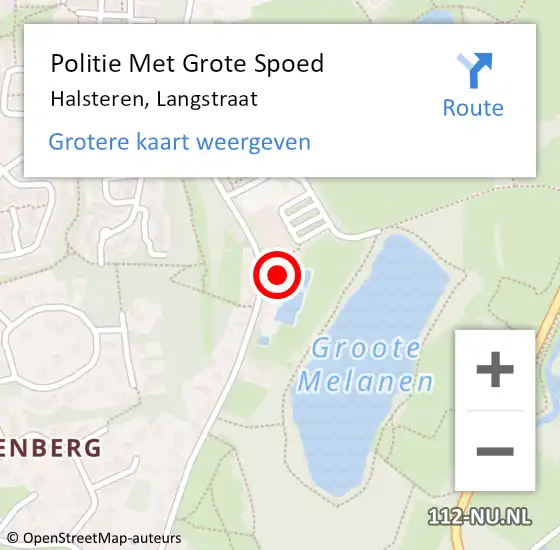Locatie op kaart van de 112 melding: Politie Met Grote Spoed Naar Halsteren, Langstraat op 20 september 2022 15:24