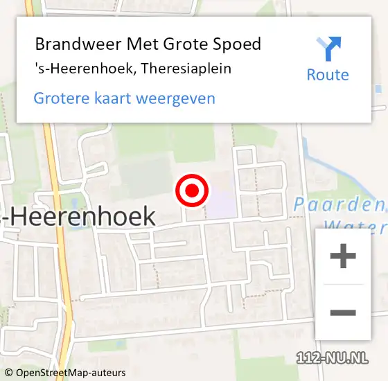 Locatie op kaart van de 112 melding: Brandweer Met Grote Spoed Naar 's-Heerenhoek, Theresiaplein op 20 september 2022 15:38