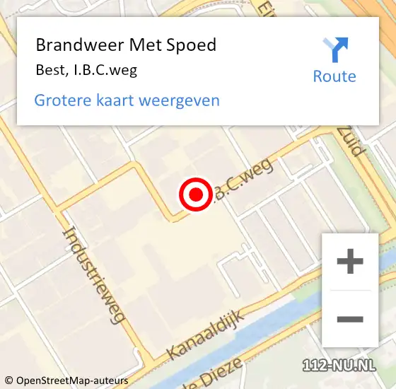 Locatie op kaart van de 112 melding: Brandweer Met Spoed Naar Best, I.B.C.weg op 20 september 2022 15:55