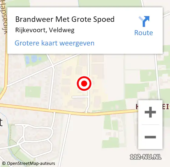 Locatie op kaart van de 112 melding: Brandweer Met Grote Spoed Naar Rijkevoort, Veldweg op 20 september 2022 15:56