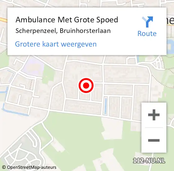 Locatie op kaart van de 112 melding: Ambulance Met Grote Spoed Naar Scherpenzeel, Bruinhorsterlaan op 20 september 2022 16:49