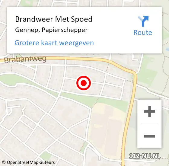 Locatie op kaart van de 112 melding: Brandweer Met Spoed Naar Gennep, Papierschepper op 20 september 2022 18:06