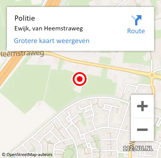 Locatie op kaart van de 112 melding: Politie Ewijk, van Heemstraweg op 20 september 2022 18:06