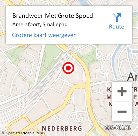 Locatie op kaart van de 112 melding: Brandweer Met Grote Spoed Naar Amersfoort, Smallepad op 20 september 2022 18:33