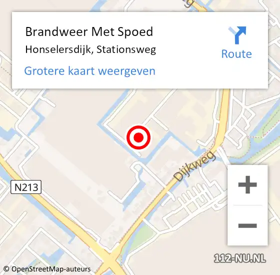 Locatie op kaart van de 112 melding: Brandweer Met Spoed Naar Honselersdijk, Stationsweg op 20 september 2022 20:15