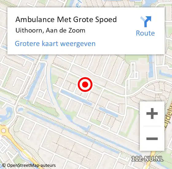 Locatie op kaart van de 112 melding: Ambulance Met Grote Spoed Naar Uithoorn, Aan de Zoom op 20 september 2022 21:07