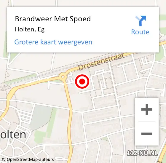 Locatie op kaart van de 112 melding: Brandweer Met Spoed Naar Holten, Eg op 20 september 2022 21:10