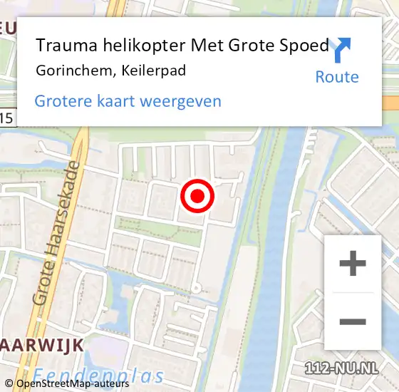 Locatie op kaart van de 112 melding: Trauma helikopter Met Grote Spoed Naar Gorinchem, Keilerpad op 20 september 2022 22:59