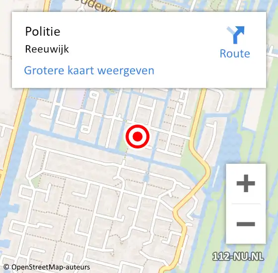 Locatie op kaart van de 112 melding: Politie Reeuwijk op 20 september 2022 23:13