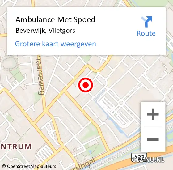 Locatie op kaart van de 112 melding: Ambulance Met Spoed Naar Beverwijk, Vlietgors op 21 september 2022 01:42