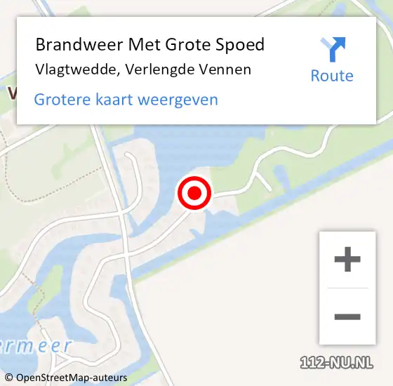 Locatie op kaart van de 112 melding: Brandweer Met Grote Spoed Naar Vlagtwedde, Verlengde Vennen op 21 september 2022 01:47