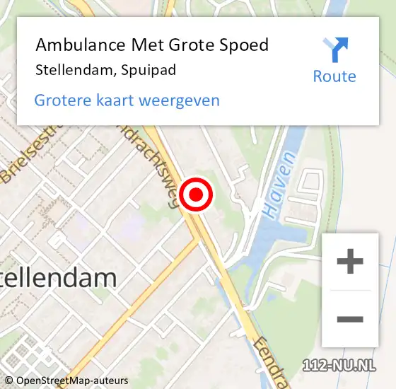 Locatie op kaart van de 112 melding: Ambulance Met Grote Spoed Naar Stellendam, Spuipad op 21 september 2022 02:36