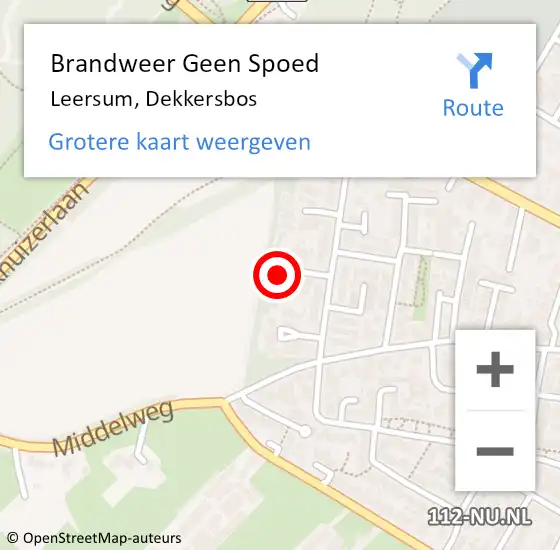 Locatie op kaart van de 112 melding: Brandweer Geen Spoed Naar Leersum, Dekkersbos op 21 september 2022 04:37