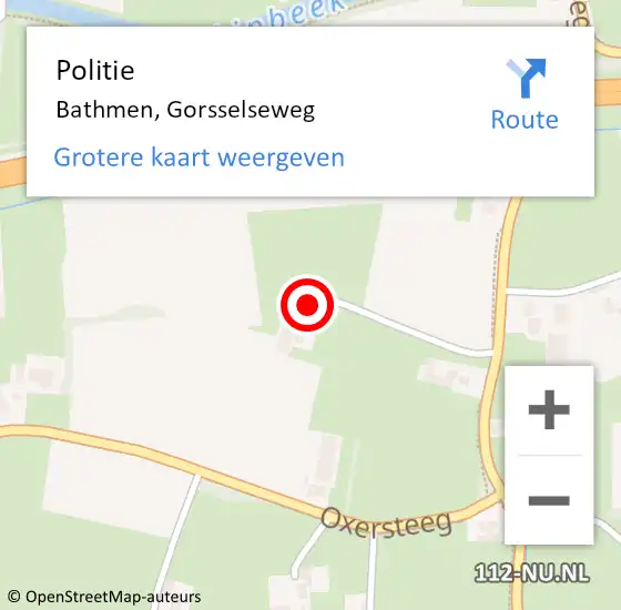 Locatie op kaart van de 112 melding: Politie Bathmen, Gorsselseweg op 21 september 2022 06:26
