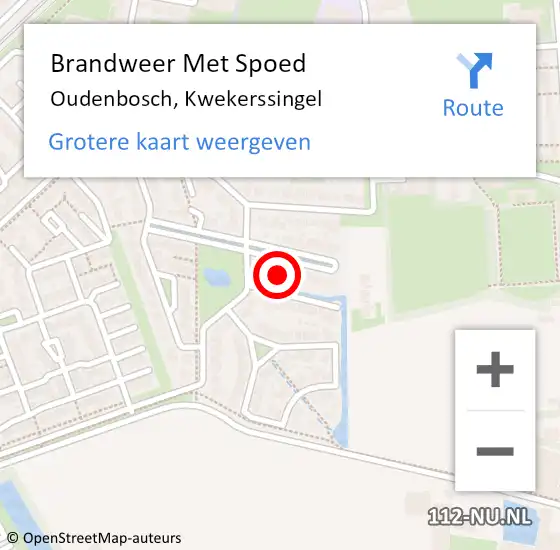 Locatie op kaart van de 112 melding: Brandweer Met Spoed Naar Oudenbosch, Kwekerssingel op 29 juli 2014 22:57