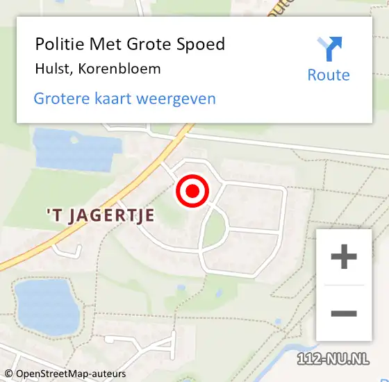 Locatie op kaart van de 112 melding: Politie Met Grote Spoed Naar Hulst, Korenbloem op 21 september 2022 08:35