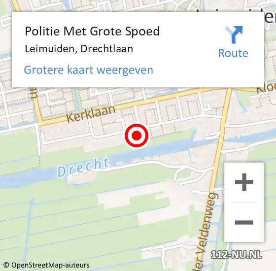 Locatie op kaart van de 112 melding: Politie Met Grote Spoed Naar Leimuiden, Drechtlaan op 21 september 2022 09:24