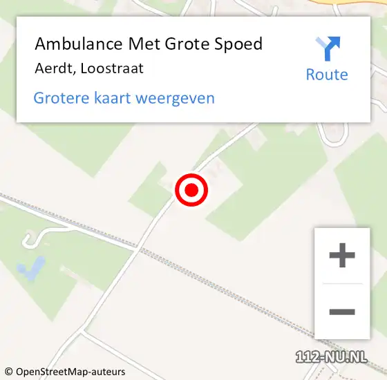 Locatie op kaart van de 112 melding: Ambulance Met Grote Spoed Naar Aerdt, Loostraat op 21 september 2022 12:00