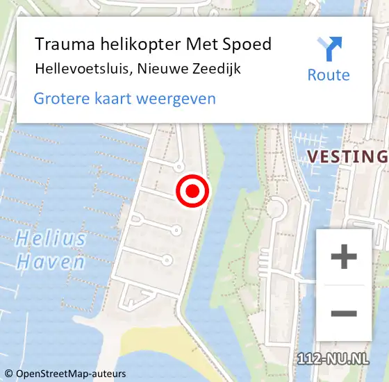 Locatie op kaart van de 112 melding: Trauma helikopter Met Spoed Naar Hellevoetsluis, Nieuwe Zeedijk op 21 september 2022 12:23