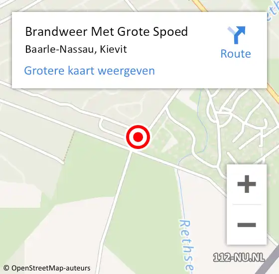 Locatie op kaart van de 112 melding: Brandweer Met Grote Spoed Naar Baarle-Nassau, Kievit op 21 september 2022 13:12